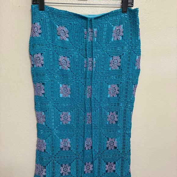 NWT! LisaMaree The 'Right Here Now' 2 Piece Crochet Set In Turquoise Size S - Picture 10 of 15